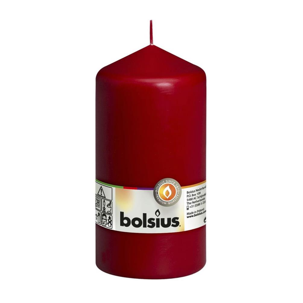 Bolsius Wine Red Pillar Candle 15cm x 8cm £6.29